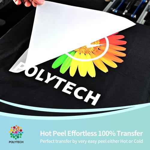 11x17 POLYTECH DTF Transfer Film - A3, 30 Sheets, 11X17'', DTF Film and DTF Paper, Hot Peel Double Matte, Direct to Film for EPSON Printer ET-8550, ET8500, XP15000, L1800, for DIY T-Shirt Transfers