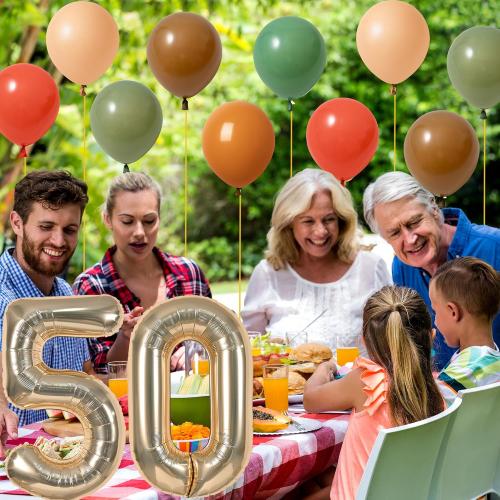 DARUNAXY Colorful 1976 50th Birthday Decorations for Men Women(32PC) | Back in 1976 Banner, 50 Number Balloons & Cake Topper, Vintage 1976 50 Year Old Birthday Honeycomb Hanging Swirl Supplies