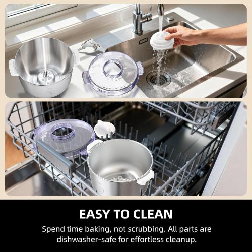 AIZIYO DoughChief, 7.4QT Dough Maker, Dough Mixer with Ferment Function, 304 Stainless Steel Bowl, Removeable lid, Face-up Touch Panel, Electric Dough Proofing Box for Pizza & Bread