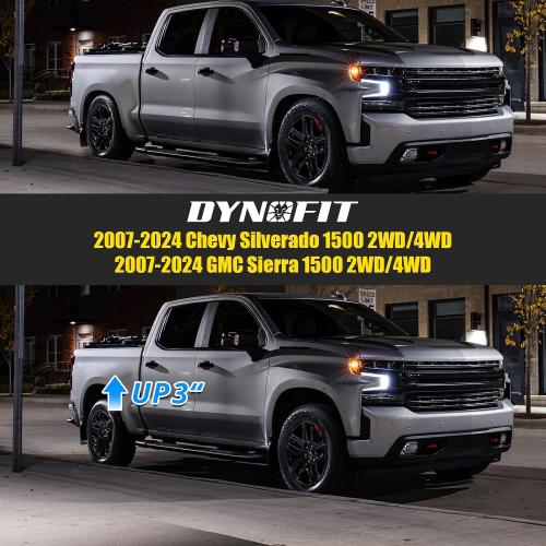 ‼️colors may vary and may have missing pcs ‼️dynofit 3 Inch Rear Lift Blocks for Silverado 1500 Sierra 1500 2WD 4WD(2007-2024), Leveling Block Kit Compatible with Chevy GMC Pickup, Square Leaf Spring Axle Ubolt Kit