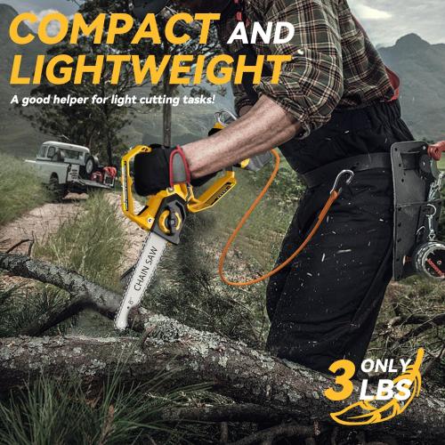 Mini Chainsaw for Dewalt 20V Max Battery, 8-Inch and 6-Inch 2-IN-1 Cordless Electric Chain saw with Brushless Motor and Auto-Oiler, 800W Hand Mini Chainsaw for Tree Pruning Wood Cutting(No Battery)