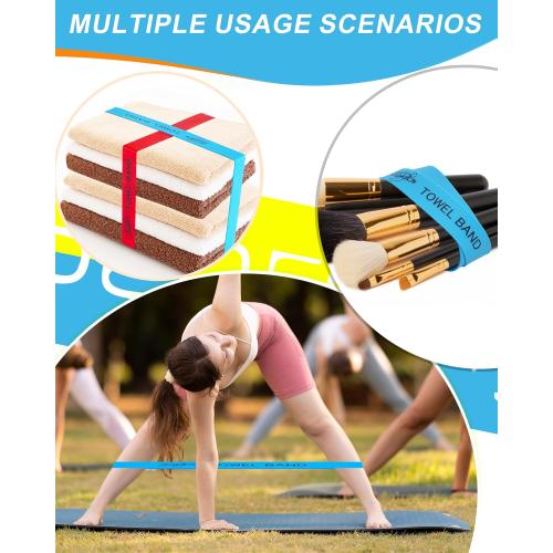 5 Packs Towel Bands Essential Summer Accessories Non-Slip Rubber Band for Towels Pool Chairs Loungers Patio Furniture Cruises and Outdoor Use Durable Silicone Design with Multiple Color Five