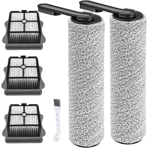 (6pcs) Replacement Brush Rollers & HEPA Filters For Tineco Floor ONE S5/Floor One S5 Pro 2 Wet Dry Vacuum Cleaner, Replacement Parts Accessories Kit Inclue 3 Vacuum Filter, 2 Brush Rollers