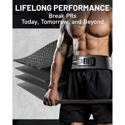 MANUEKLEAR Lifting Belt Lever for Men Women, 10mm Quick Locking Lever Belt Weightlifting with Adjustable Buckle, Lever Weight Lifting Belt for Powerlifting & Deadlifts