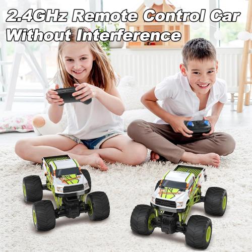 Scientoy Remote Control Car, 20KM/H Monster Truck Toys for Ages 5-7, 1:16 Scale All Terrain RC Cars for Boys & Girls Age 4-7, 2.4Ghz Off Road RC Truck, Christmas Birthday Gift for Kids