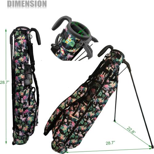 Sunday Golf Bag with 3-Point Strap & Stand – Lightweight Carry Bag with Cooler Pocket, Dual Valuables Pouches, Magnetic Tool Holder – Holds 5-6 Clubs for Par 3, Walking & Travel