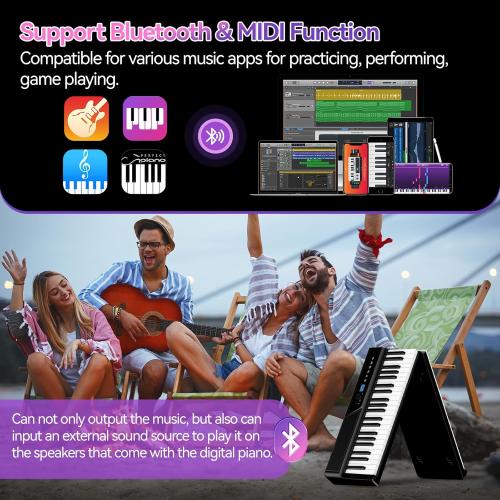 TERENCE Keyboard Piano 88 Keys V50 Digital Piano Weighted Dynamic Keyboard 30W Speakers Touch-Sensitive Control Panel Inbuilt Video and Audio Recording Feature Headphone and External Speaker Support