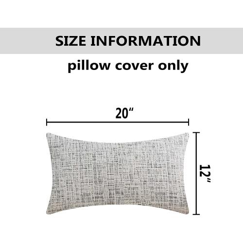 Home Brilliant White Lumbar Pillow Cover 12x20 Chenille Plush Velvet Oblong Decorative Throw Pillow Covers Fall Pillowcases for Bed Couch Sofa, Set of 2, 12 x 20 inches(30x50cm), Cream Mix Black