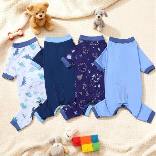 4 Pack Dog Pajamas Pet Costumes Dog Jammies Onesies Sweatshirt Adjustable Breathable Stretchy Clothes for Puppy Small Medium Large Dogs Girls Boys,S