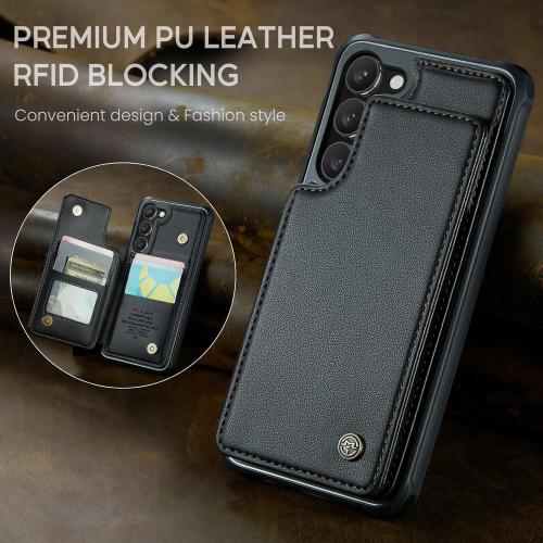 Vinich for Samsung Galaxy S23 Plus Wallet Case with Card Holder, RFID Blocking Credit Slots Kickstand Shockproof Phone Cover Fit for Galaxy S23 Plus 6.6 Black