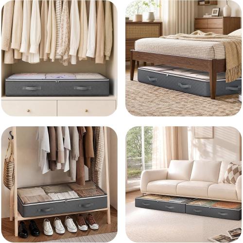 95L Under Bed Storage Containers, Storage Bins, Grey