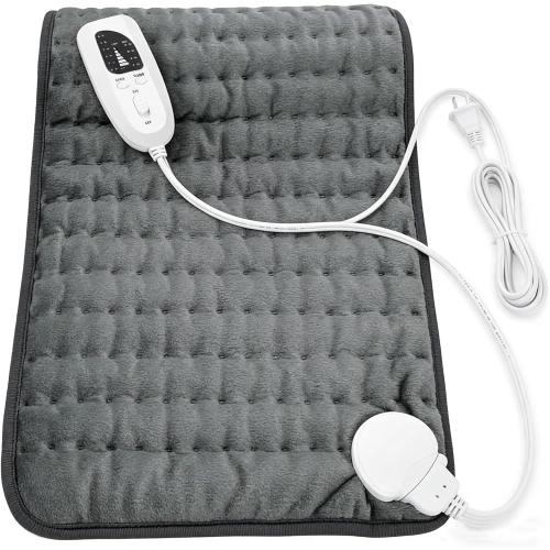 Electric Heating pad with 6 Heat Settings, Auto Shut Off, Dry Electric Heating for Back Neck Knee Arms Legs Shoulder Heat Pads for Christmas Birthday Father's Day Mother's Day (24X12, Dark Gray)