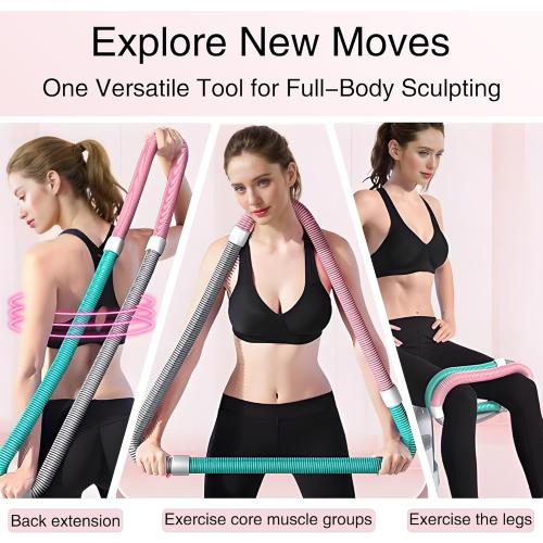 ​​Weighted 3lb Fitness Hoop for Adults - Soft Spring Hula Hoop - Flexible, Foldable for Home & Travel - Cushioned Comfort, Silent Exercise for Waist Toning & Weight Loss​​