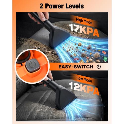 Saker Cordless Wet and Dry Shop Vacuum 17kPa 2.6 Gallon Portable Shop Vacuum Cleaner with Storage Rack, 2×4.0Ah Batteries, Strap, HEPA Filter, 3-in-1 Small Shop Vac for Car, Garage, Workshop