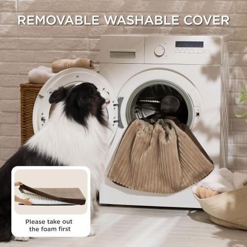 Bedsure ComfyFleece Dog Bed for Small Dogs - Orthopedic Pet Beds with Removable Washable Cover, NOT Waterproof Egg Crate Foam Puppy Mat, NOT for Chewers
