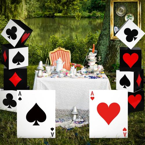 8 Pcs Jumbo Playing Cards 15.8 x 12.6 Inches Large Print Giant Thick Poker Card for Casino Theme Party Decorations Birthday Game Night Party Decor (A)