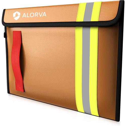 Fireproof & Water-Resistant Document Bag – 15.5 x 11 x 3-inch Pouch for Legal Documents & Valuables - Double-Layered Zippered Protection – Firefighter Designed (Beige)