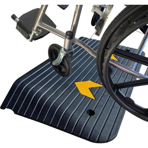 Rubber Threshold Ramp for Doorways Heavy Duty 10cm 4 Rise Wheelchair Ramp, 1 Pack Recycled Rubber Power Curb Ramp for Door Threshold Wheelchair Scooter Ramp Curb Ramp (RTR100) - missing screws