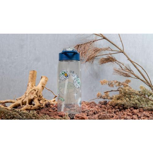 Zak Designs Star Wars The Mandalorian Water Bottle For School or Travel, 25 oz Durable Plastic Water Bottle With Straw, Handle, and Leak-Proof, Pop-Up Spout Cover (Grogu/The Child)