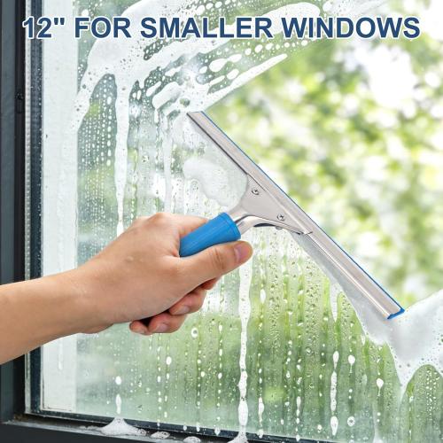 18” Professional Squeegee for Window Cleaning with 12” Replacement Blades