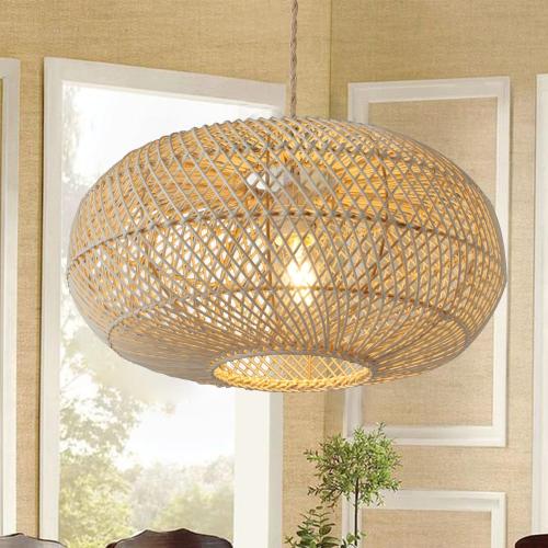 Rattan Pendant Light 16 1-Light Hand-Woven Hanging Light | Wicker Woven Basket Chandelier, Modern Bohemian, For Kitchen Island Foyer Farmhouse Porch