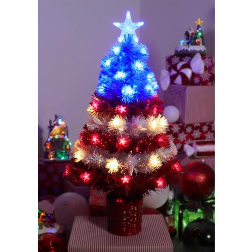 Christmas Concepts® 36 Fibre Optic LED American Flag Tree - Red, White & Blue Decoration for the 250th Anniversary of USA Independence Day - July 4th Celebrations