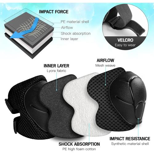 Kids Protective Gear Set Knee Pads for Kids 3-14 Years Toddler Knee and Elbow Pads with Wrist Guards 3 in 1 for Skating Cycling Bike Rollerblading Scooter