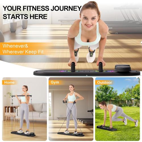 Pilates Reformer Set - Foldable Sliding Reformer, Pilates Board for Home Workout, Portable Abdominal Core Trainer Pilates Reformer Board - Full Body Workout Equipment for Home