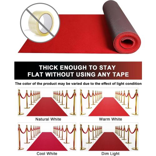 450GSM Extra Thick Red Carpet Runner for Party & Events, 3ft x 10ft Heavy Duty Non-Slip TPR Rubber Backing, Aisle Runway Rug forProm, Wedding Ceremony Decorations, Hollywood Oscars for Awards