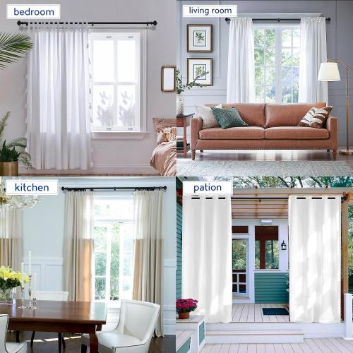 Curtain Rods for Windows 48-84 inch,3/4 inch Heavy Duty Adjustable Decorative Curtain Rod with Modern Finials,Window Rods for Bedroom, Living Room,Patio and Kitchen