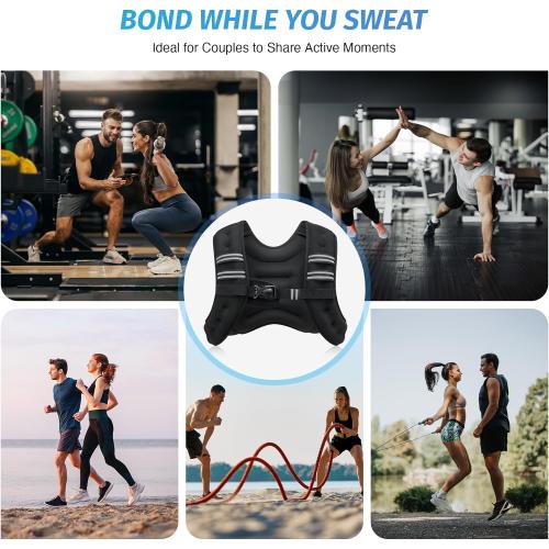 ZELUS Weighted Vest, 6lb/8lb/12lb/16lb/20lb/25lb/30lb Weight Vest with Reflective Stripe for Workout, Strength Training, Running, Fitness, Muscle Building, Weight Loss, Weightlifting