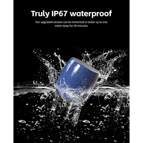 Small Speaker, Bluetooth Speaker with 360°HD Stereo Sound and Robust Bass, Mini Speakers with Hands-Free Call, IP67 Waterproof, Portable Speakers for Shower, Room, Car, Trip, Ideal Gift for Men, Women