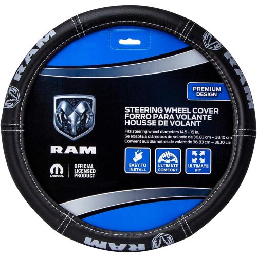 Plasticolor 006697R25 Ram Deluxe Elite Steering Wheel Cover - Gray Logo