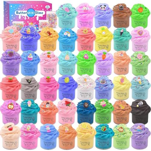45 Pack Mini Butter Slime Kit, Scented Slime Party Favor Gifts, Soft & Non-Sticky, DIY Putty Toys for Kids, Stress Relief Toy, Classroom Reward for Girls Boys Easter Basket Stuffers