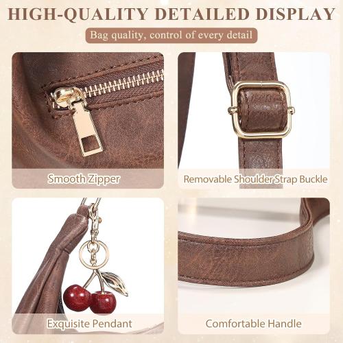 Women's Vegan Leather Handbag, Foldable Shoulder Tote, Crossbody Satchel Purse