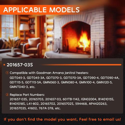 Upgraded 201657-03S Furnace Hot Surface Ignitors Compatible with Goodman Amana Janitrol Nitride Igniters, Replace 201657-03 20165702 20165702S 601TB IGN02004 0230K00001