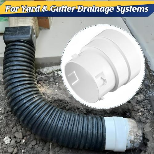 Saillong 2 Pack 4 PVC to Corrugated Pipe Adapter for SDR35/SCH40 PVC Pipe