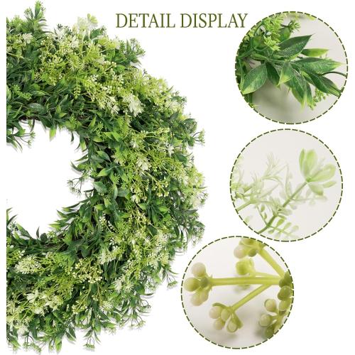 28 Inch Large Eucalyptus Wreaths for Front Door Artificial Green Leaves Greenery Indoor Outdoor Wreath Home Decor Porch Window Wall Farmhouse Door Decorations Spring Summer Fall All Seasons