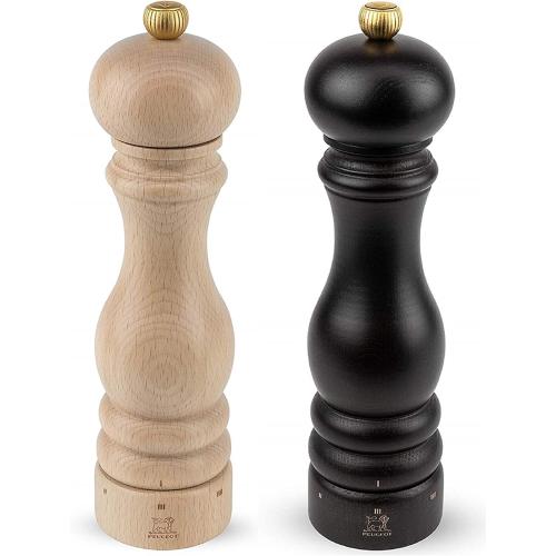 Peugeot Paris U'Select Zirlion Salt And Pepper Mill 9 Set, Natural And Chocolate