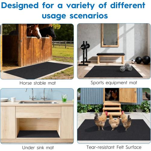 LWFCOEE Horse Stall Mat 4x6 Ft Large Horse Stable Mat Absorbent Non-Slip Washable Floor Mat for Horses Livestock Stables Barns Kennels Garages, Easy to Clean