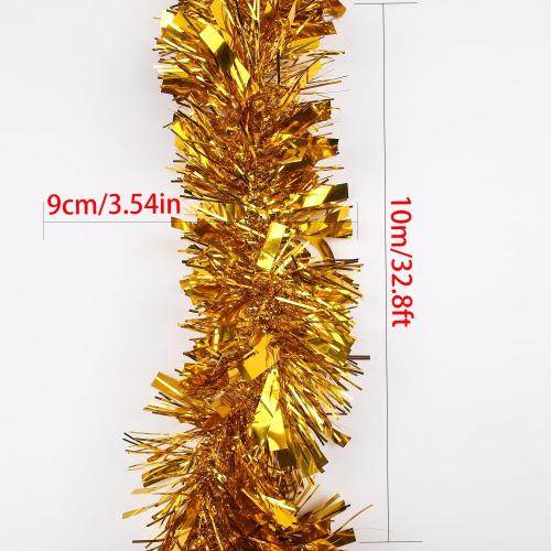 33FT Christmas Tinsel Garland,Gold Shiny Metallic Foil Decorations for Parade Floats, Halloween, Christmas Tree, New Year Parties,Birthday Party,Indoor and Outdoor Disco Party Supplies