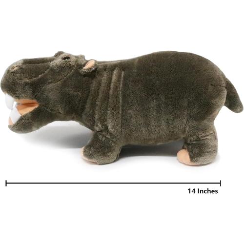 Ice King Bear Wild Animal Stuffed Animals Zoo Family Plush Toy (Hippo 14 Inches)