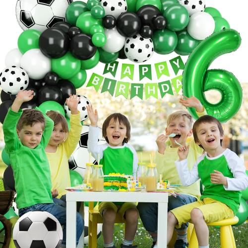 6th Birthday Soccer Balloon Arch, Soccer Birthday Decorations For Boys Kids