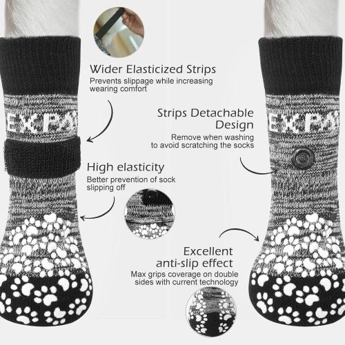 EXPAWLORER 6Pcs Anti-Slip Dog Socks to Prevent Licking Paws,Dog Shoes for Hot/Cold Pavement,Best Paw Protector Traction Control on Hardwood Floor,Dog Booties for Puppy Small Medium Large Senior Dogs