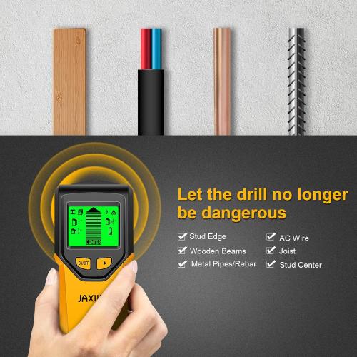 Stud Finder Wall Scanner - 5 in 1 Stud Finder Tool w/Smart Chip and HD LCD Display, Stud Detector Beam Finders for the Center and Edge of Wood AC Wire Metal Studs Joist Pipe
