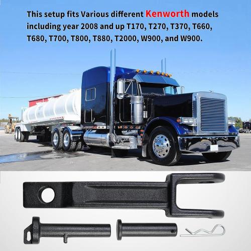 Vanshly，A20-6014 Single Tow Hook Compatible with Peterbilt/Kenworth with Pull Pin （A65-6008） and Frame Pin （A65-6007）