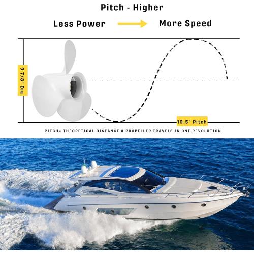 664-45945-00-EL 9 7/8x10 1/2 F Boat Propeller for Yamaha 20/25/30HP