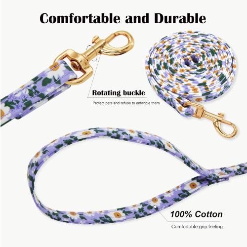 No Pull Dog Harness Adjustable Small Dog Harness and Leash Set, Lightweight and Soft Dog Harness No Choke Escape Proof Pet Harness Vest (Purple Daisy, XX-Small)