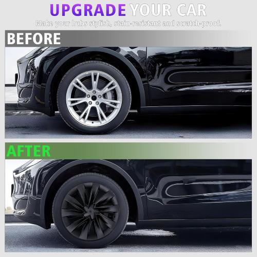 20 Inches Wheel Covers for 2025 2026 Tesla Model Y Juniper, Hub Protection Accessory, Replacement for Tesla Model Y 2025 Rim Protector, ABS Hubcaps 4-Piece