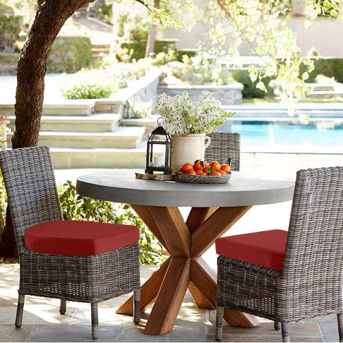idee-home Outdoor Chair Cushions Set of 4, Thick 19 x 19 x 3 Patio Chair Cushions for Outdoor Furniture Waterproof with Ties, Outdoor Seat Cushion, Chair Pads Dining Chair Spice